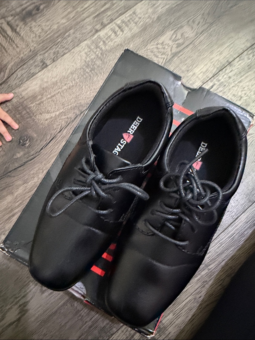 Deer Stags Black boys Dress shoes